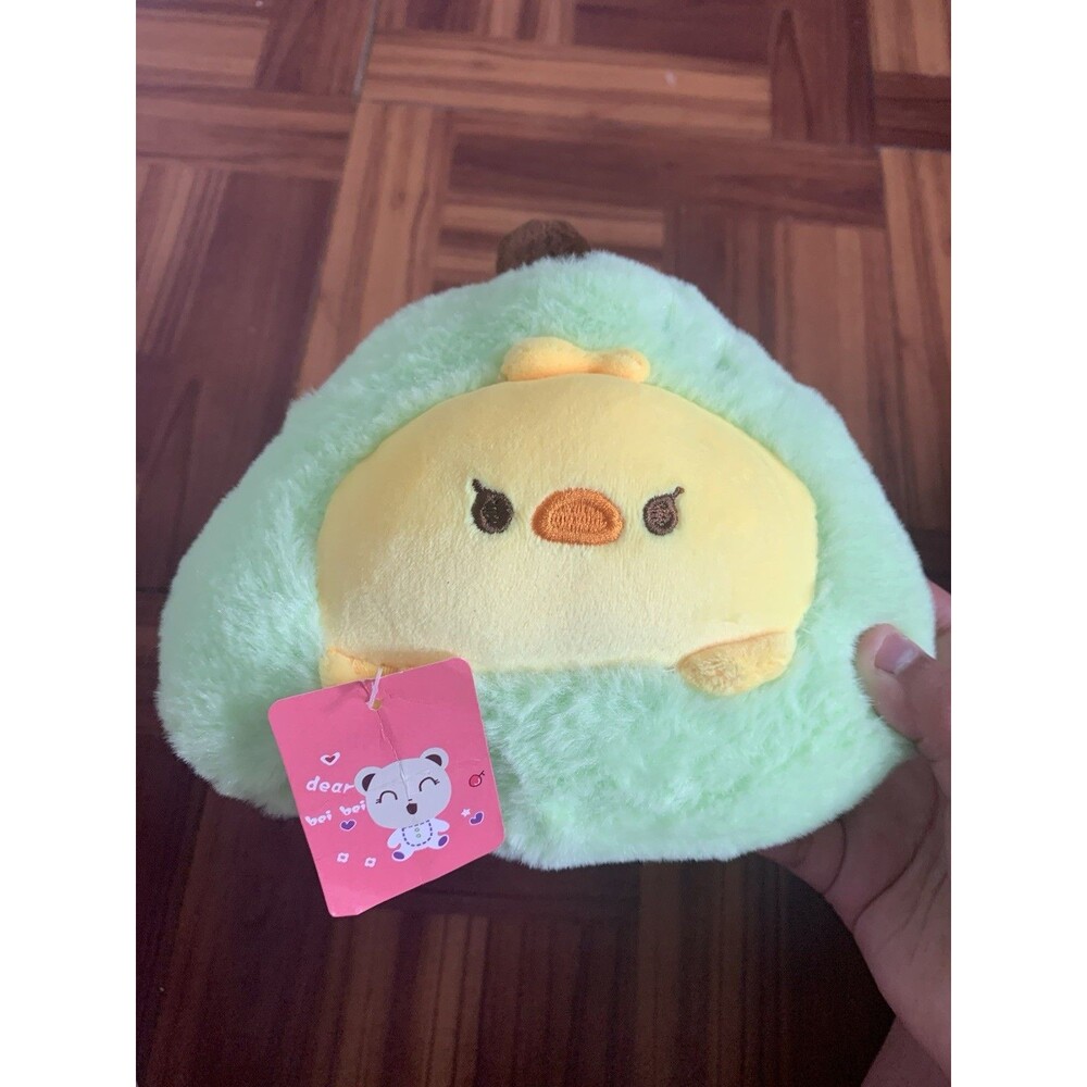 Cute Green And Yellow Fruit Pear Duck Stuffed Animal Plush 8”